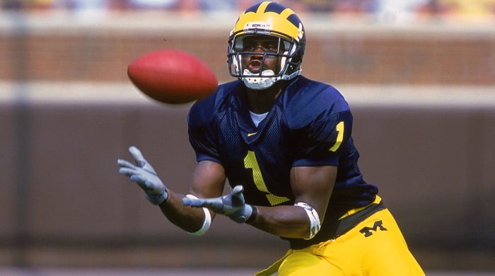 In their two seasons together at Michigan, David Terrell caught 85 passes for nine TDs from Brady.
